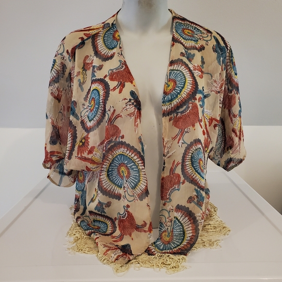 UK2LA Sheer Boho Fringe Cover Up - Picture 5 of 8